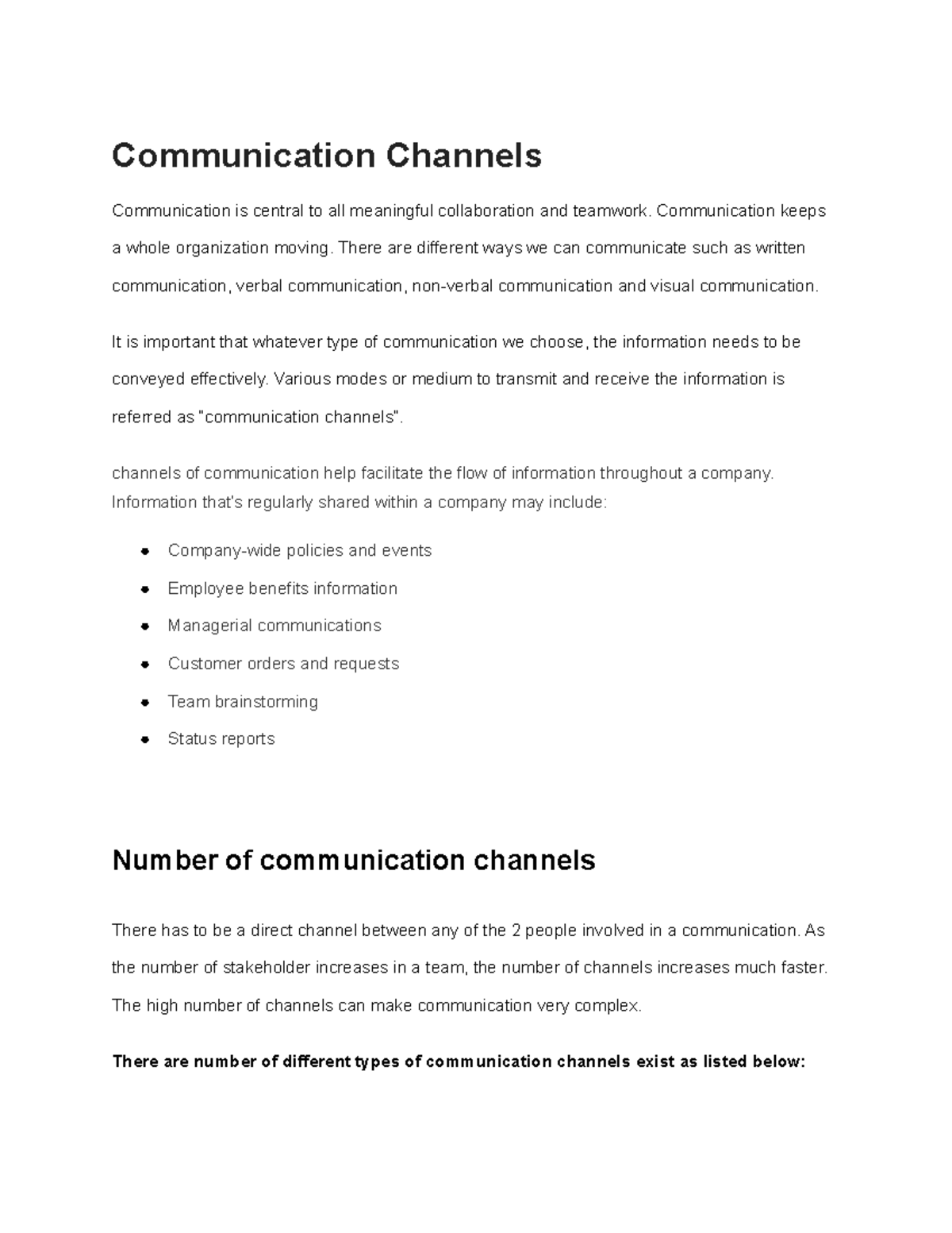 Communication Channels - Communication Channels Communication is ...