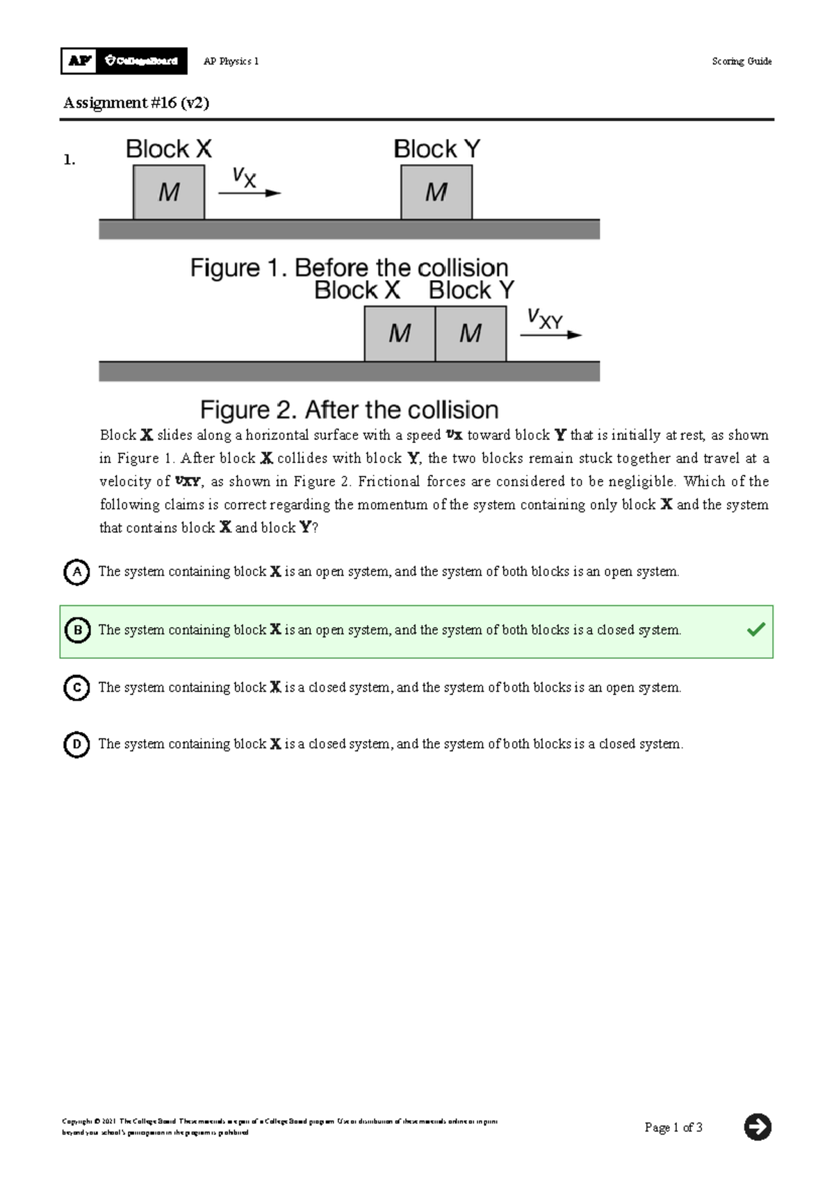 Systems MCQ - AP Physics Prep - AP Physics 1 Scoring Guide Assignment ...