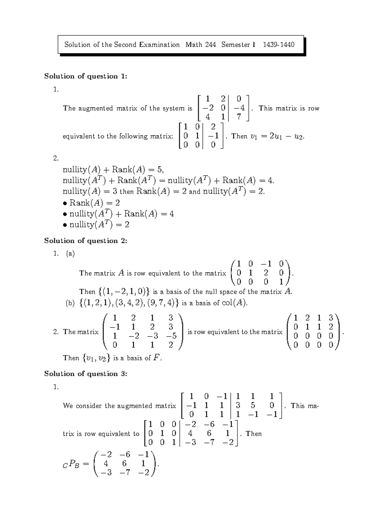 Mid2-First Term-40 - Examm - Solution of the Second Examination Math ...