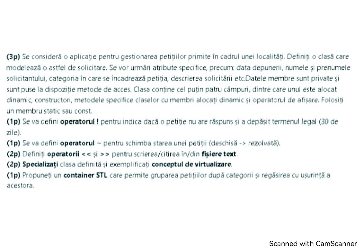 Subiecte poo - Programare Orientată Obiect Object-Oriented Programming ...
