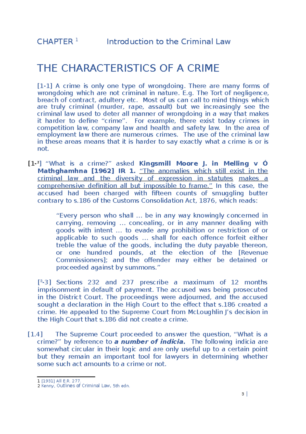 Chapter 1 Characteristics Of A Crime - CHAPTER 1 Introduction To The ...