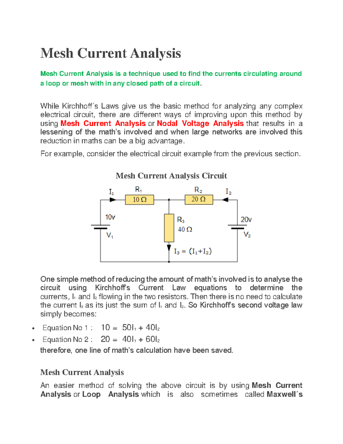 Mesh Nodal Analysis - asbdjasdajsdajsdkhksadkasldkasaskjdsa - Mesh ...