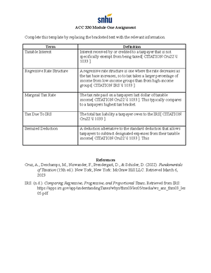 ACC 330 Project One Milestone Two - In item number five, you will also ...