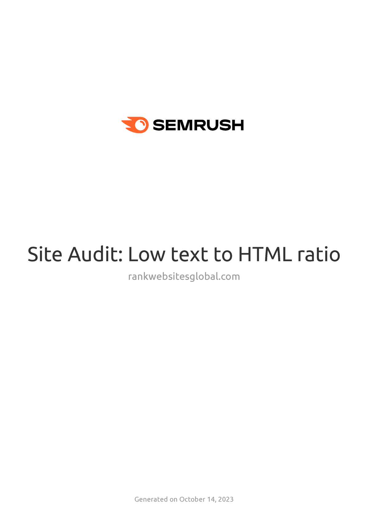 semrush-site-audit-low-text-to-html-ratio-rankwebsitesglobal-com-14th