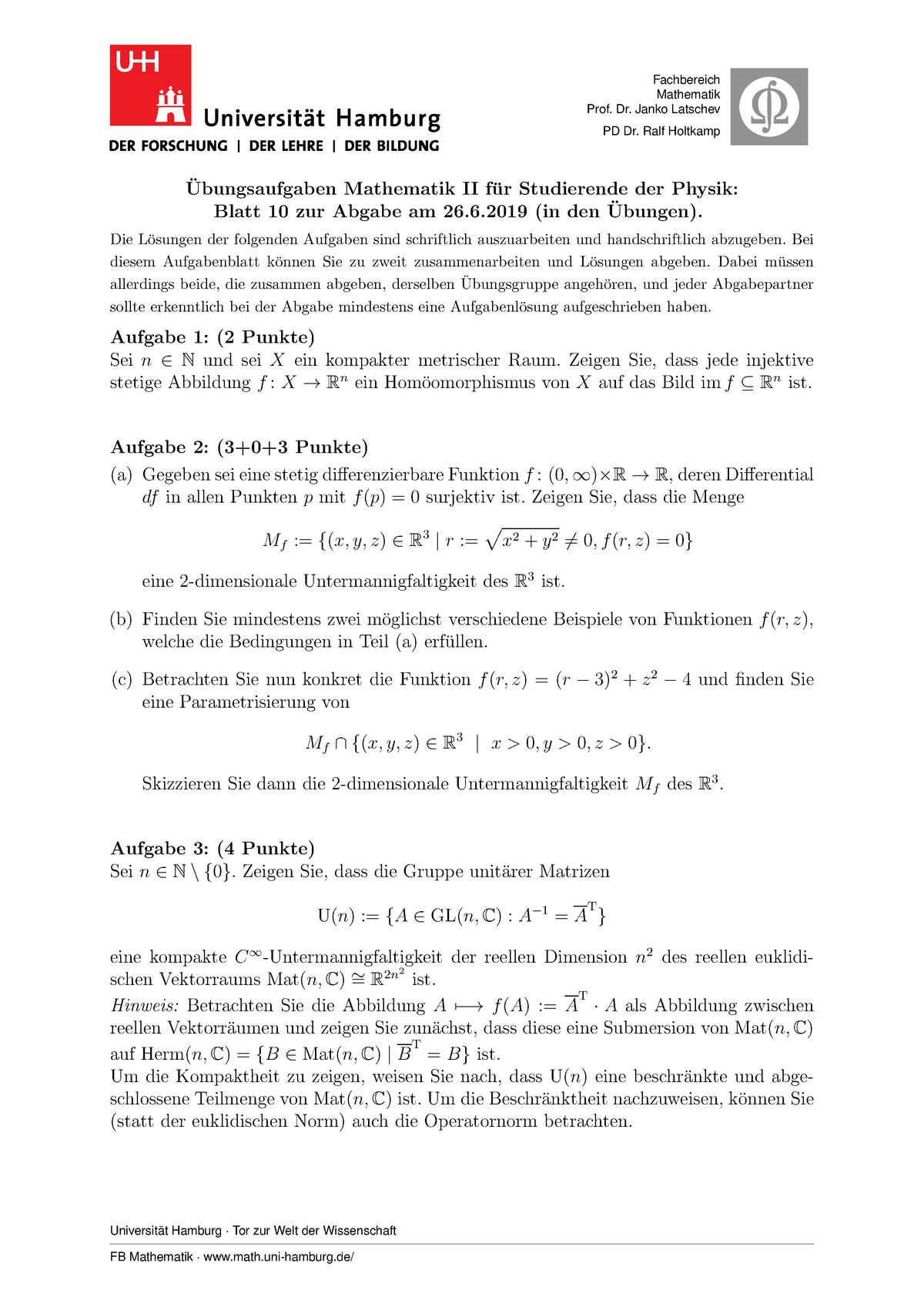 Mfp2aufg18b10 Mathe Ii Ubung 10 Sose19 Latschev Studocu