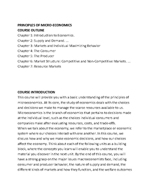 Principles of microecons - Principles of Microeconomics Unit 1 ...