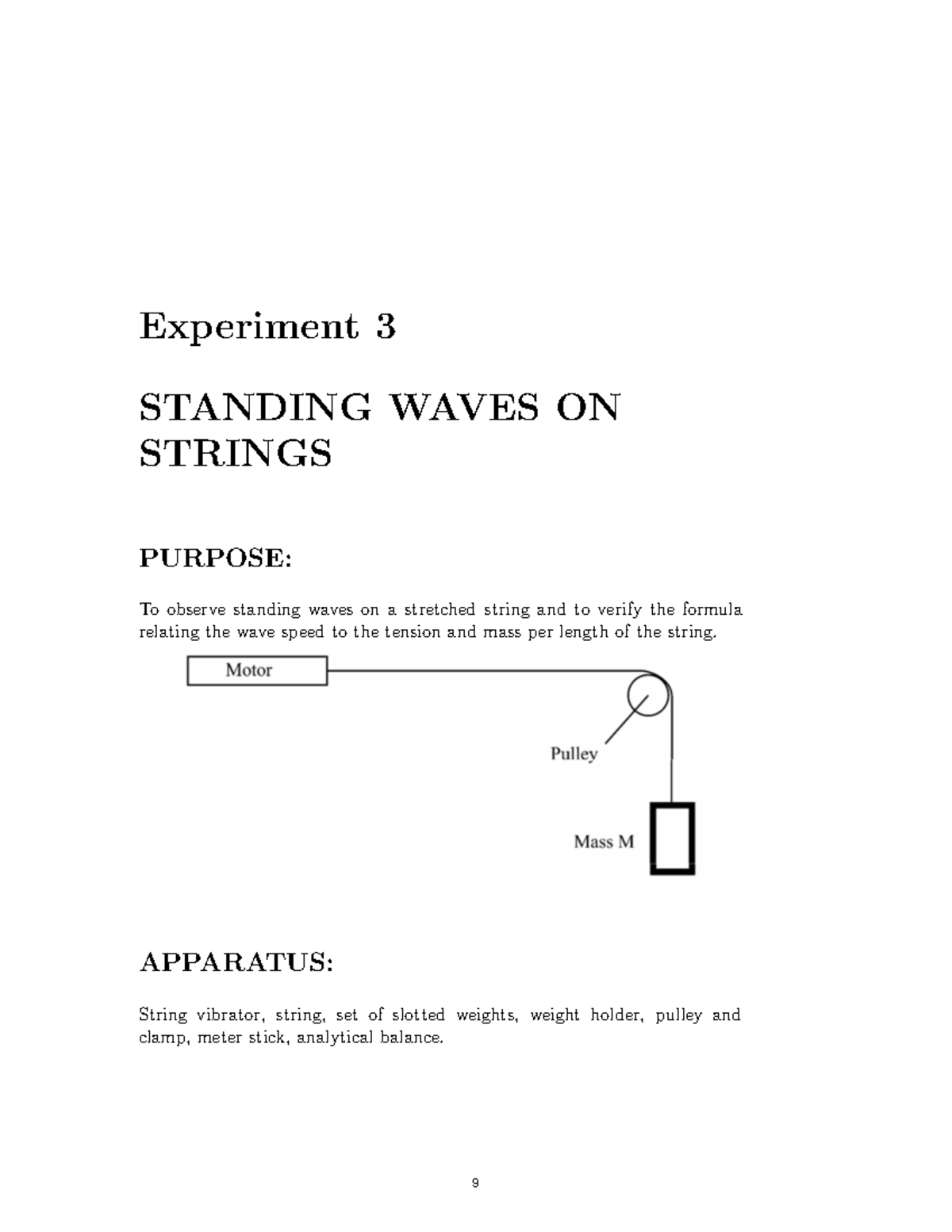 standing waves experiment lab report