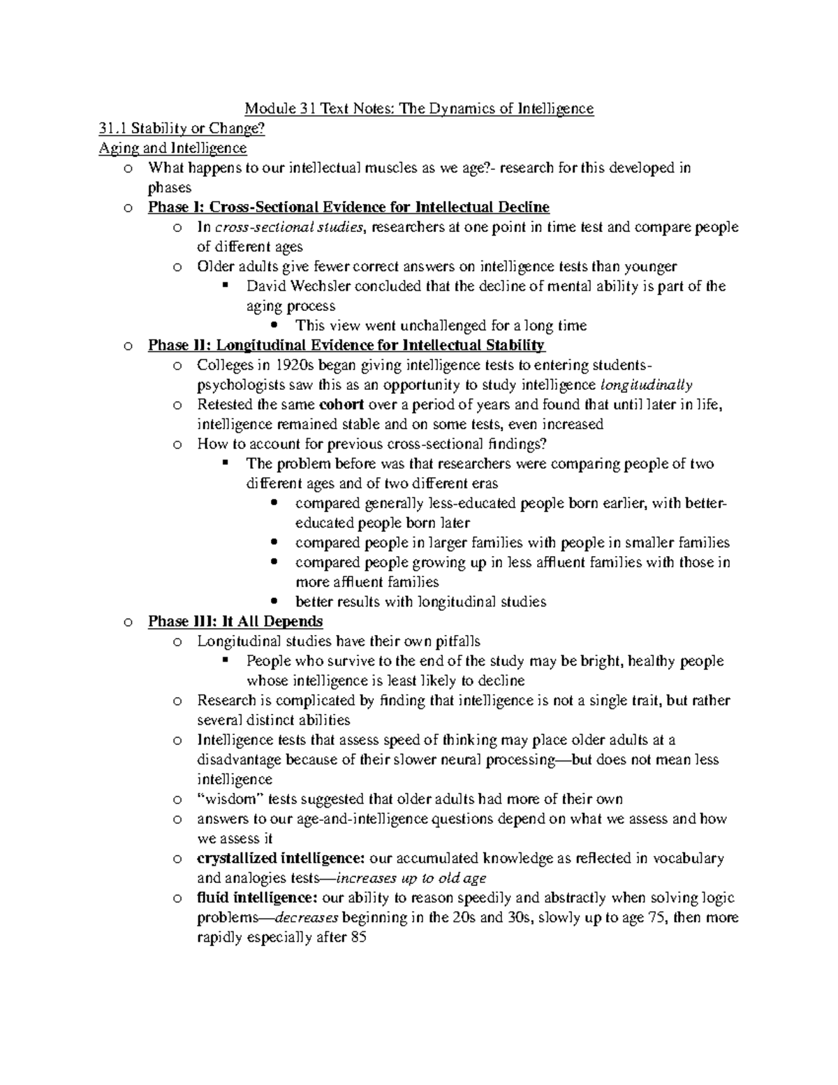 Module 31 Text Notes - Module 31 Text Notes: The Dynamics of ...