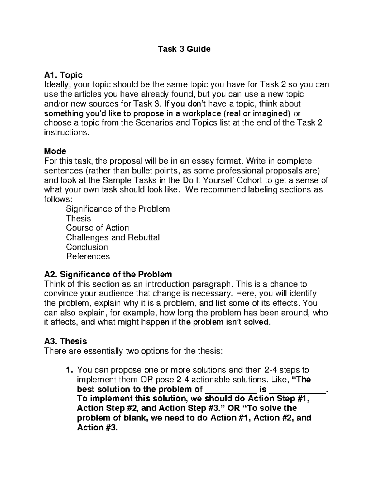 Task 3 Guide - Task 3 Guide A1. Topic Ideally, your topic should be the ...