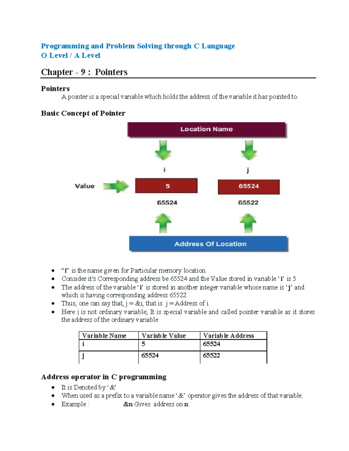 Pointers AND CALL BY Reference - LESSON 7 POINTERS AND CALL BY ...