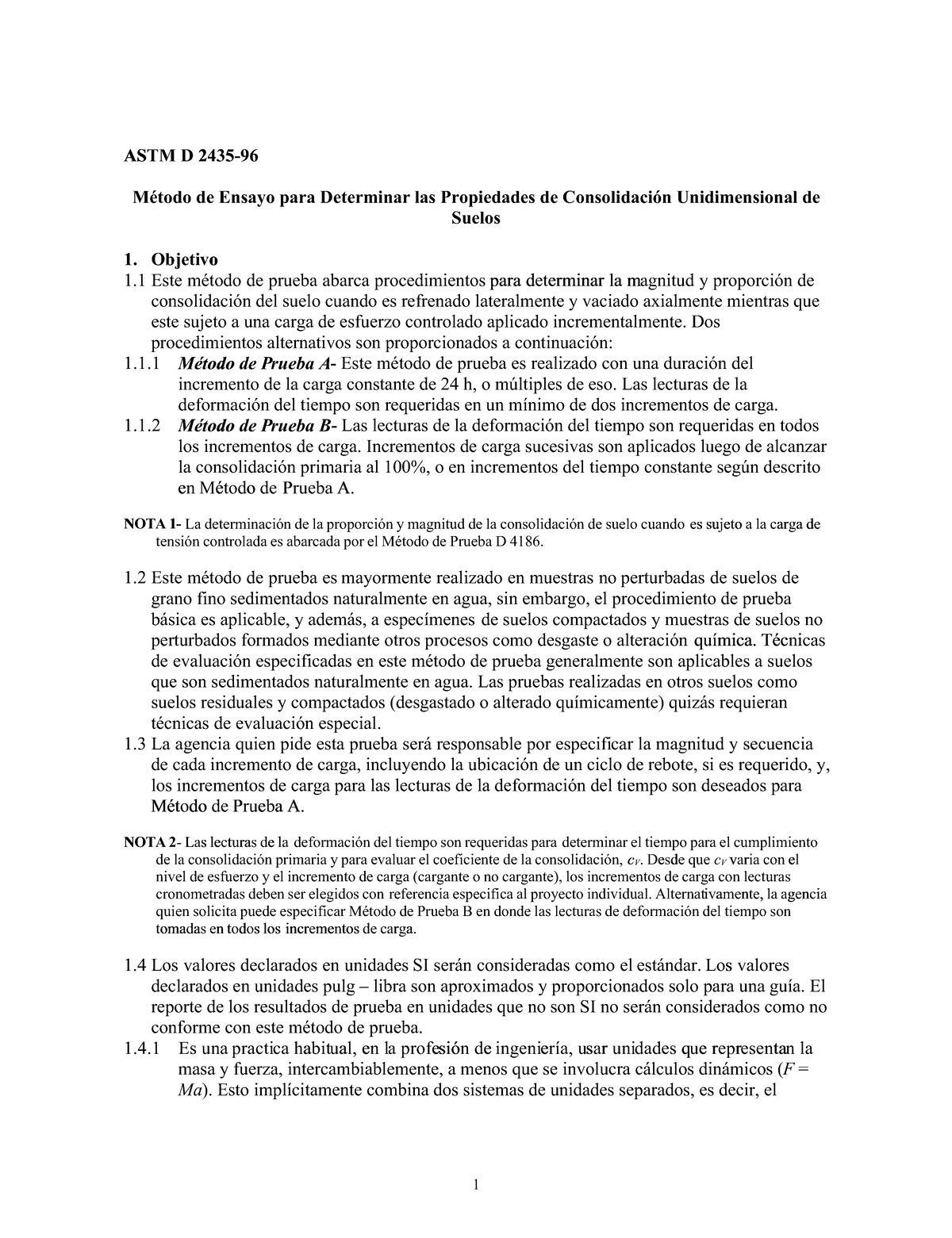 Astm-d-2435-consolidacion compress - ASTM D 2435-96ASTM D 2435- Método ...