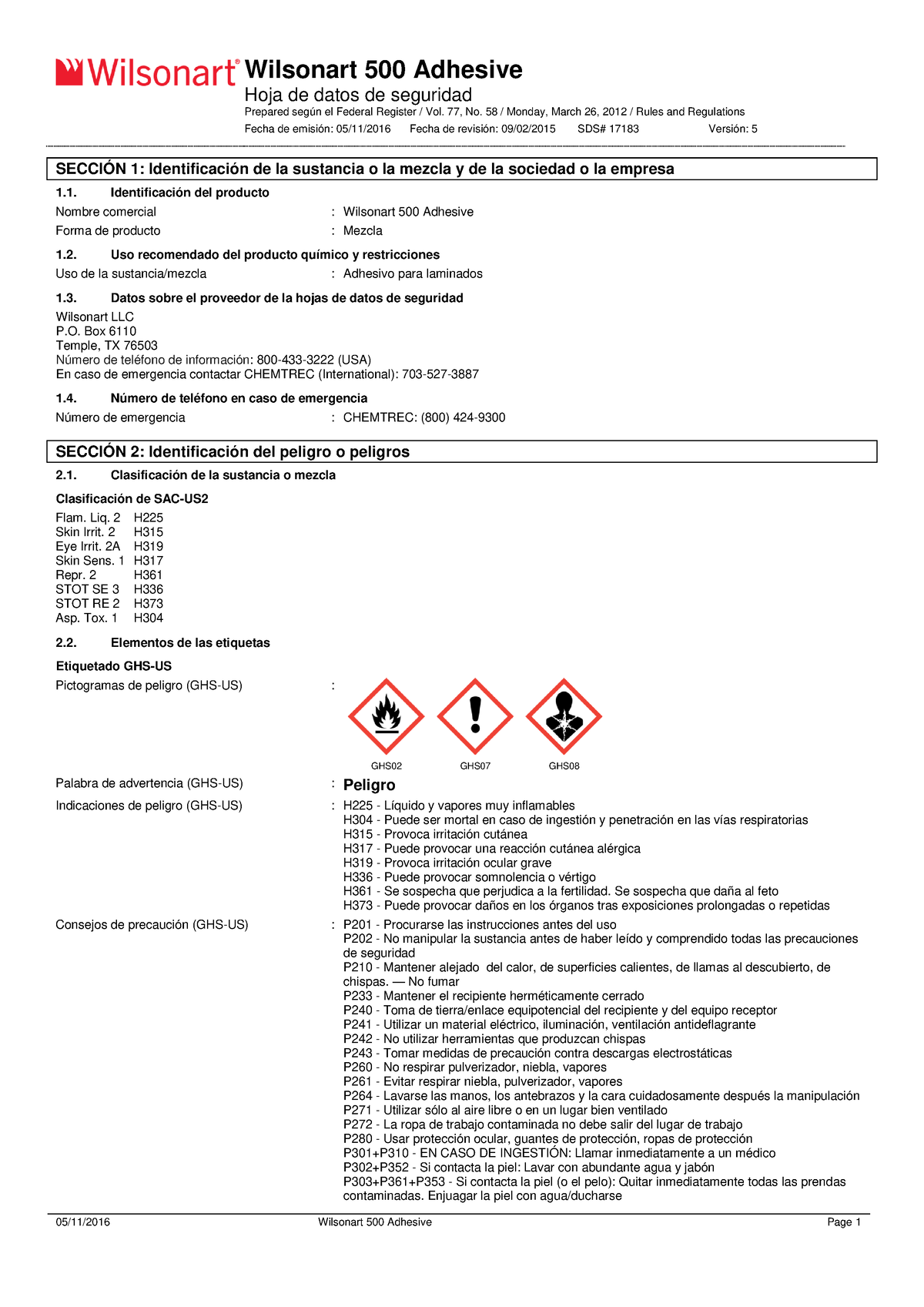 hoja-de-seguridad-wilsonart-500-contact-adhesive-sds-spanish-hoja