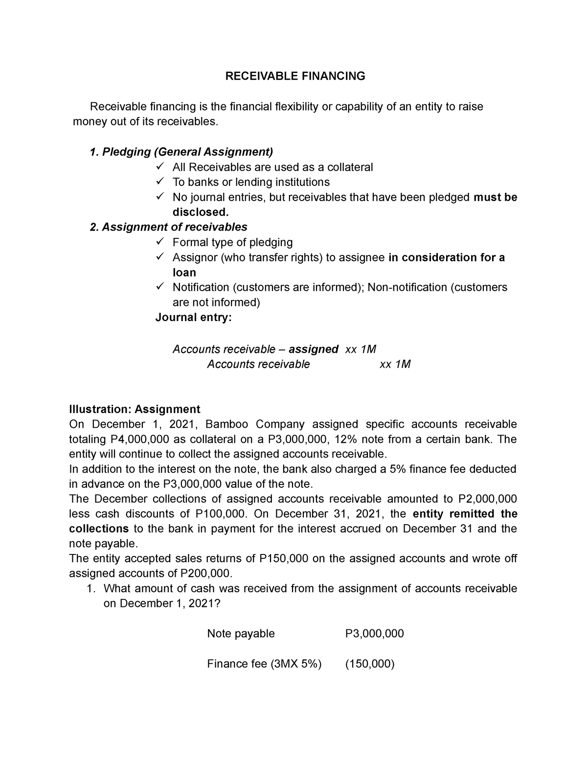 Receivable-Financing-IA - RECEIVABLE FINANCING Receivable Financing Is ...