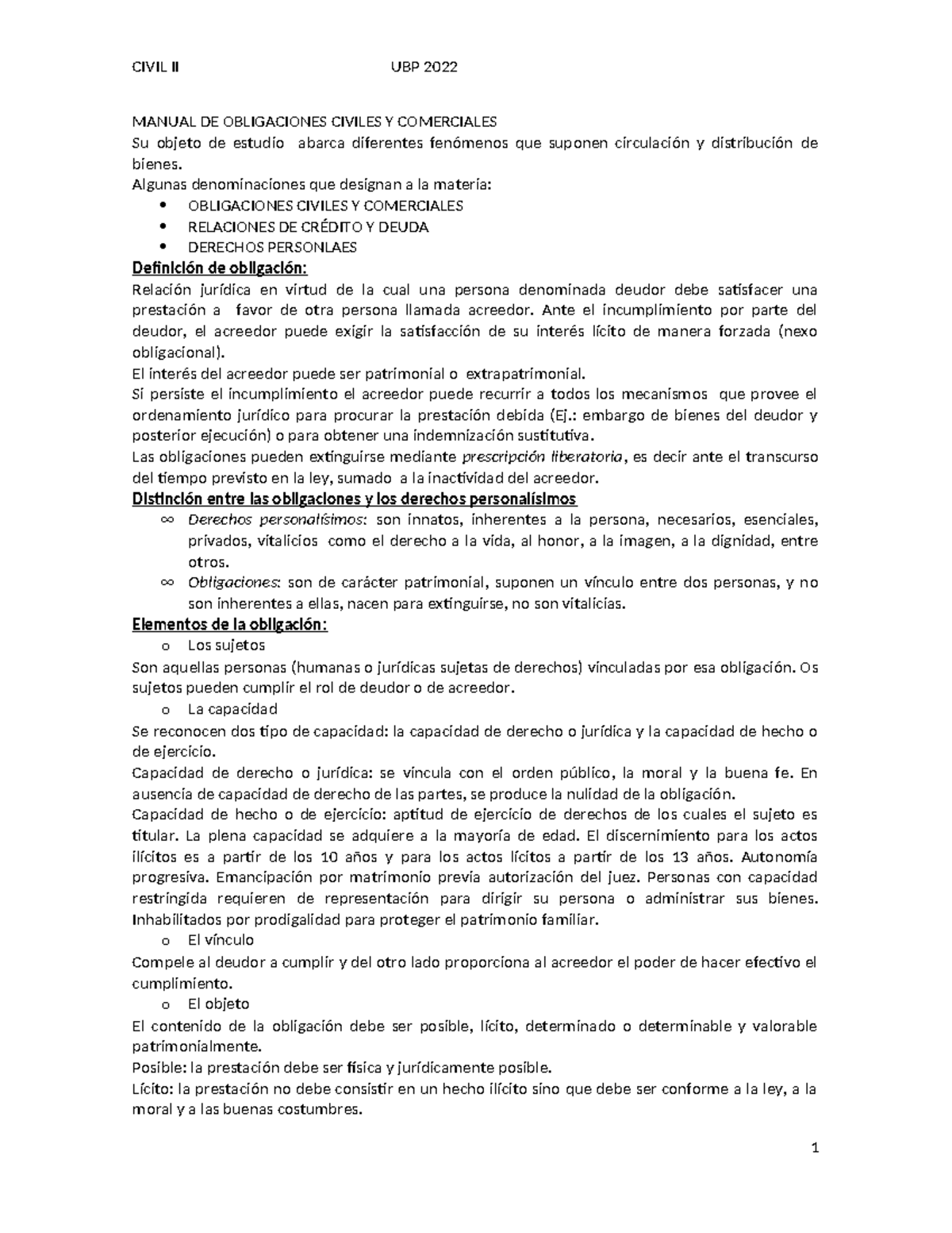 Civil II 2022 Resumen - MANUAL DE OBLIGACIONES CIVILES Y COMERCIALES Su ...