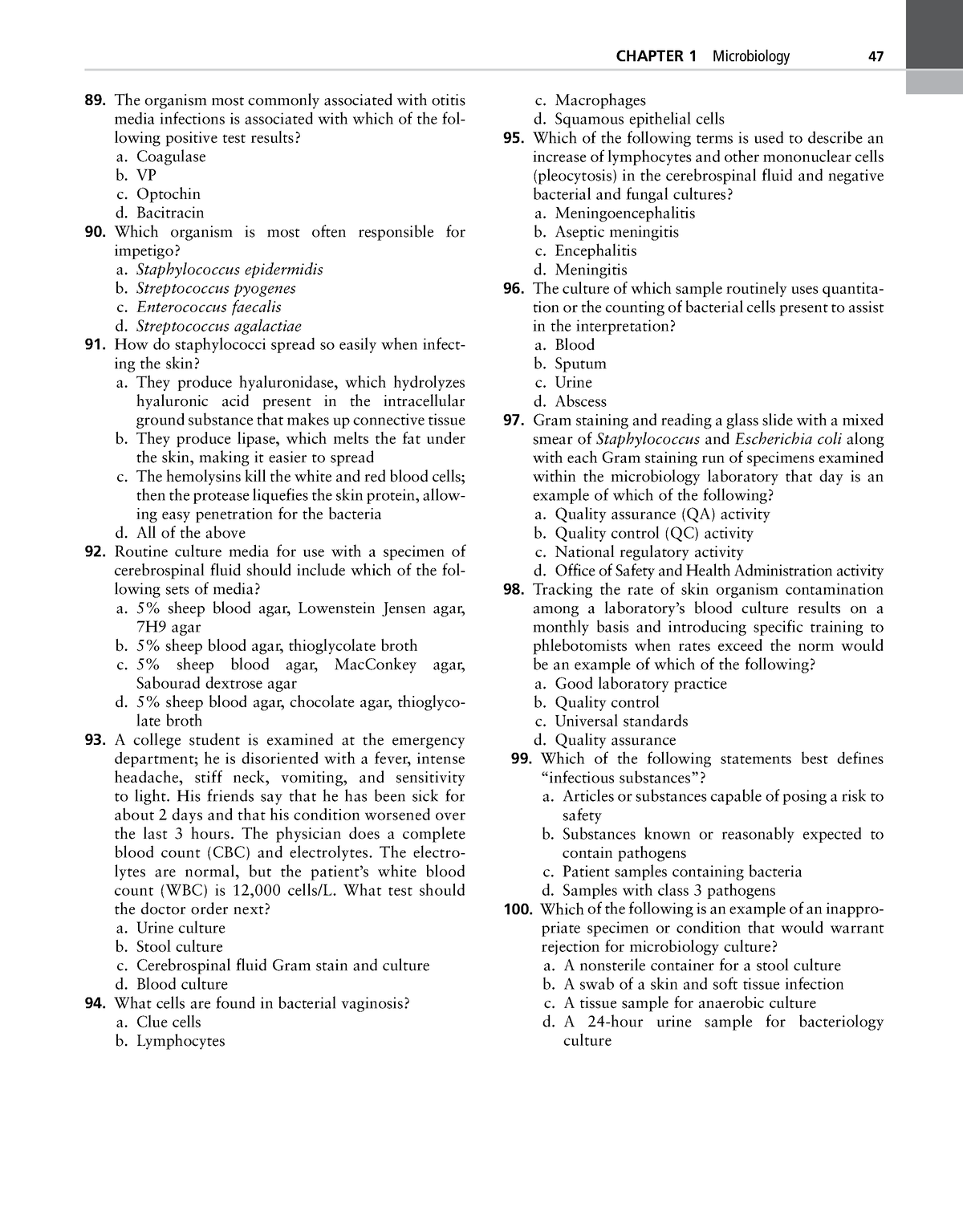 medical-laboratory-science-examination-7-the-organism-most-commonly