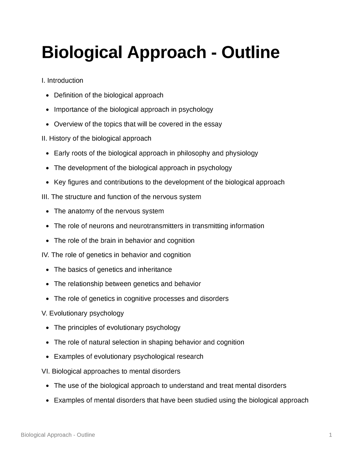 biological approach essay