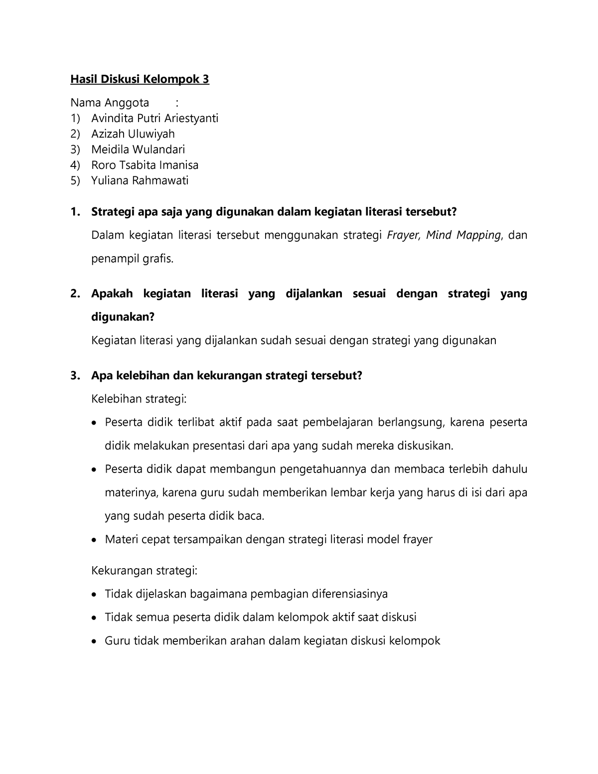 Hasil Diskusi Kelompok 3 - Topik 2. 4a Ruang Kolaborasi - Hasil Diskusi ...