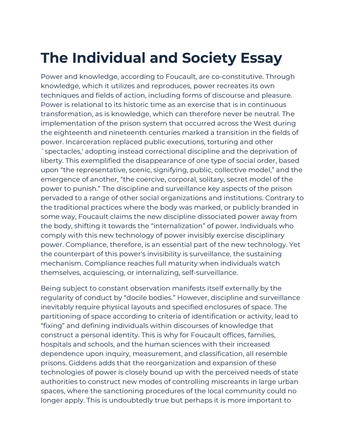 the individual and society notes