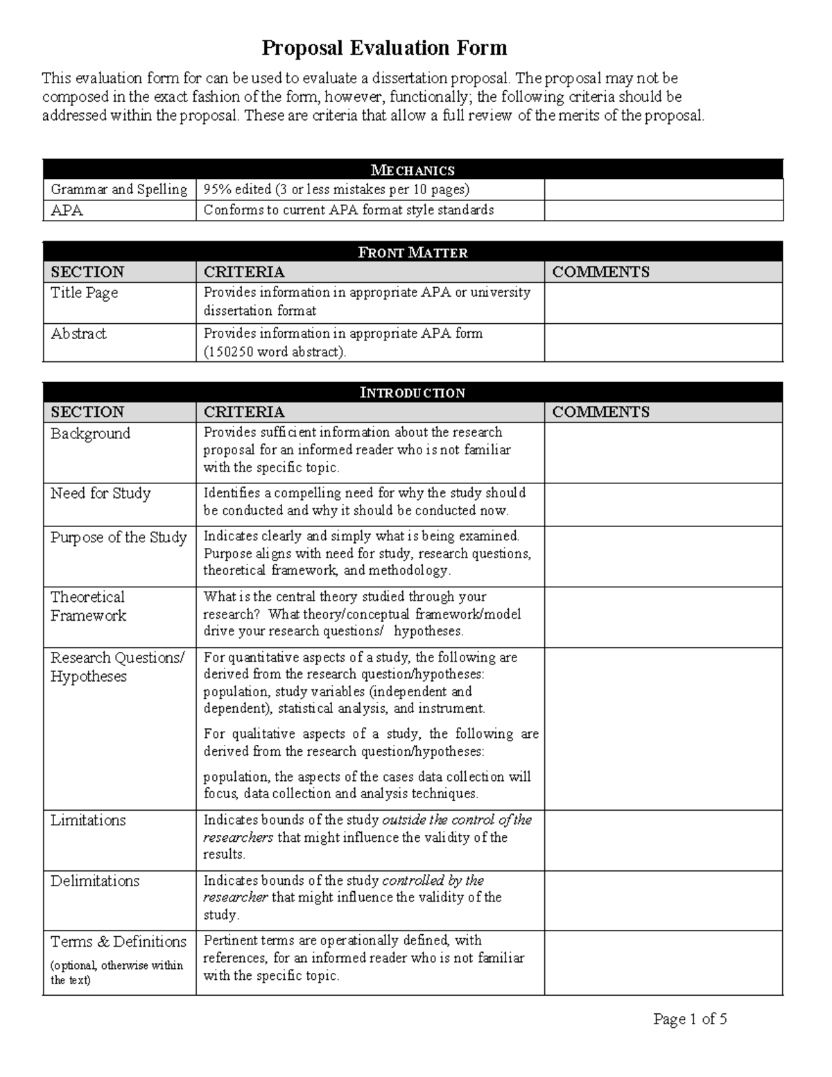 Proposalrubric - This evaluation form for can be used to evaluate a ...