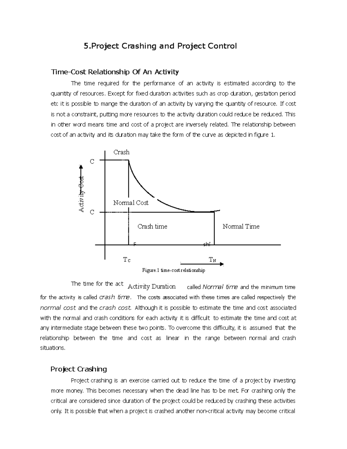5.Project crashing and project control 5 Crashing and Project Control