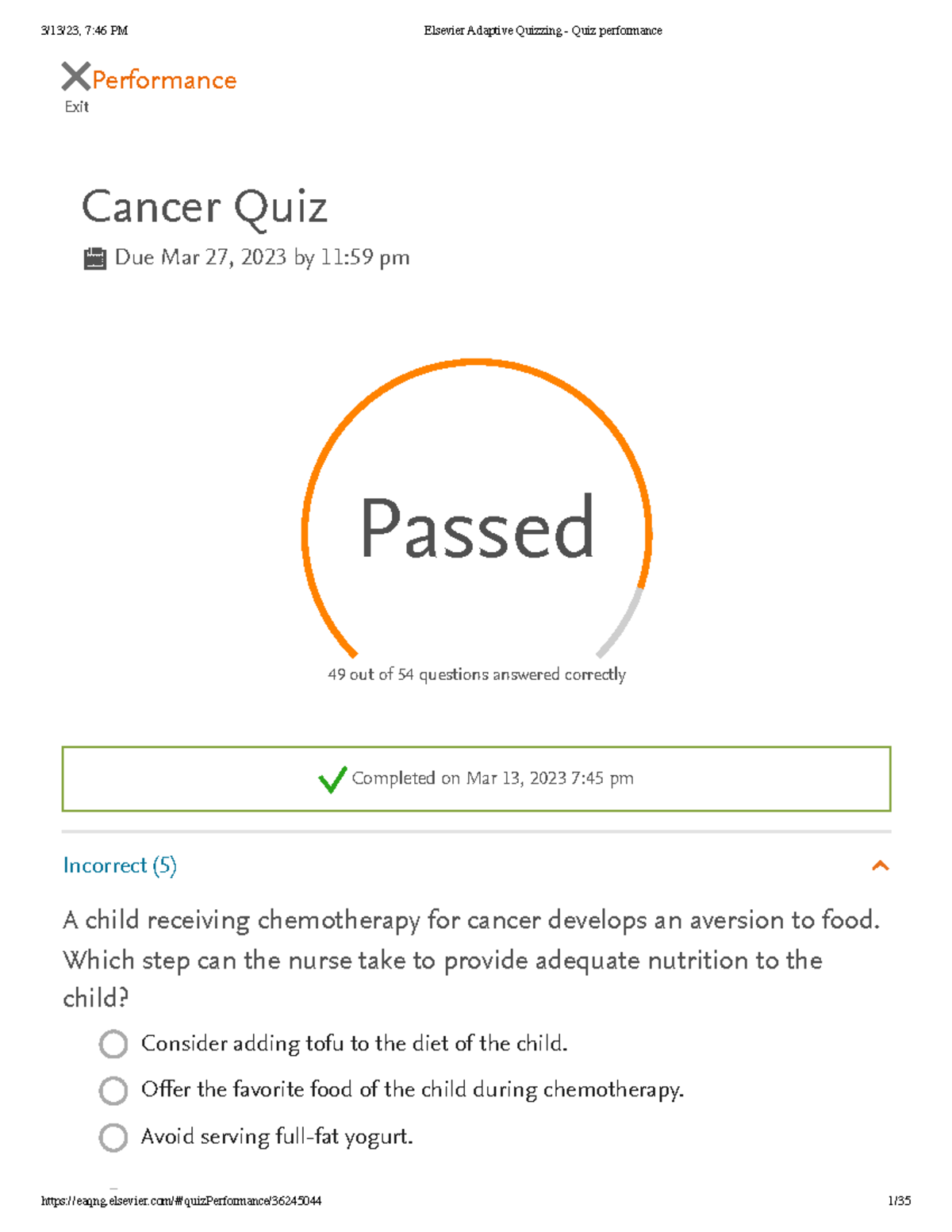PED cancer eaq sherpath eaq Exit Performance Cancer Quiz