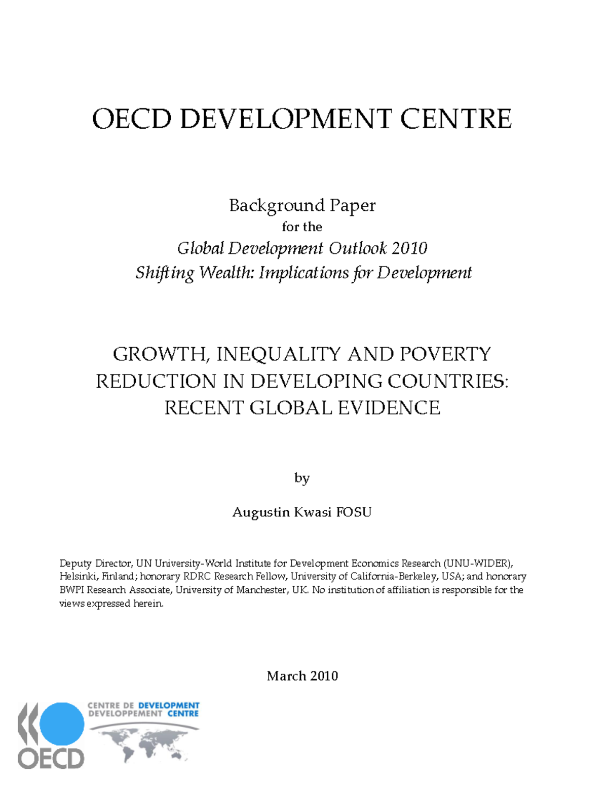 Growth Inequality AND Poverty Reduction IN Developing Countries Recent