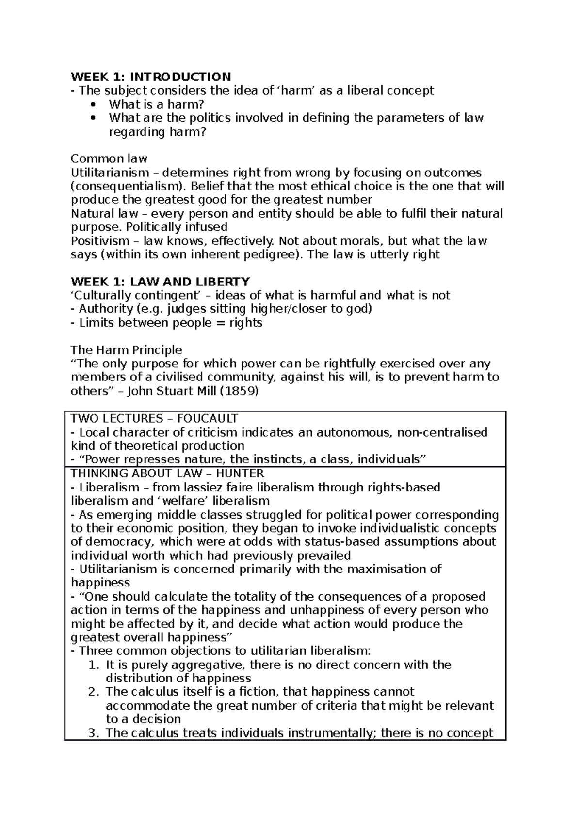 LAW - LAW in society lecture notes 2019 - WEEK 1: INTRODUCTION The ...