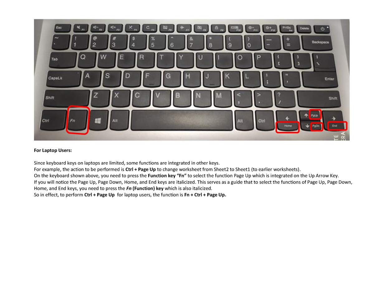 Computer Navigating Exercises - For Laptop Users: Since keyboard keys ...