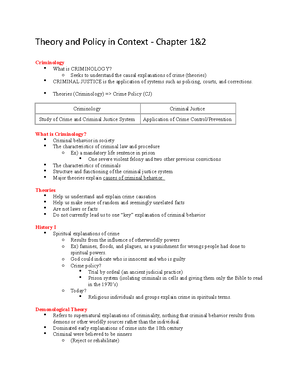 CJ 3270 Chapter 3 - Notes About Classical Criminology - Classical ...