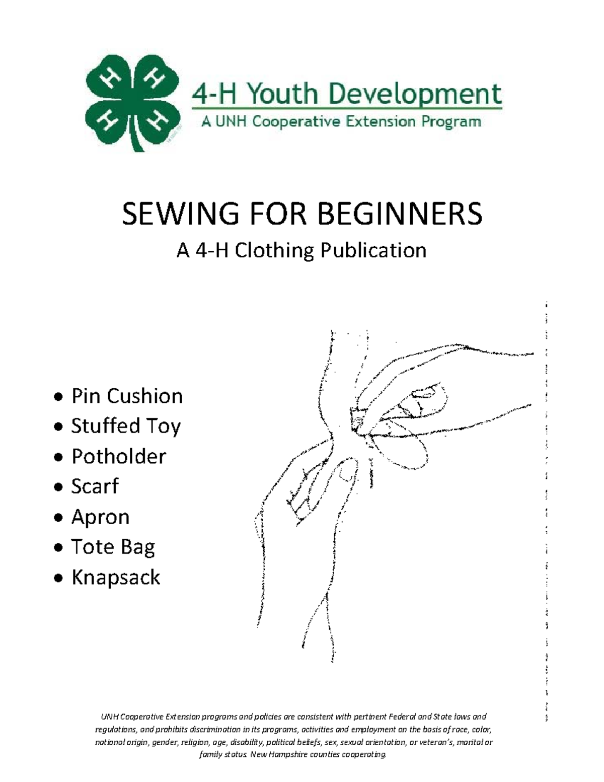 How to Sew - How to Sew pdf - SEWING FOR BEGINNERS A 4 ‐H Clothing ...