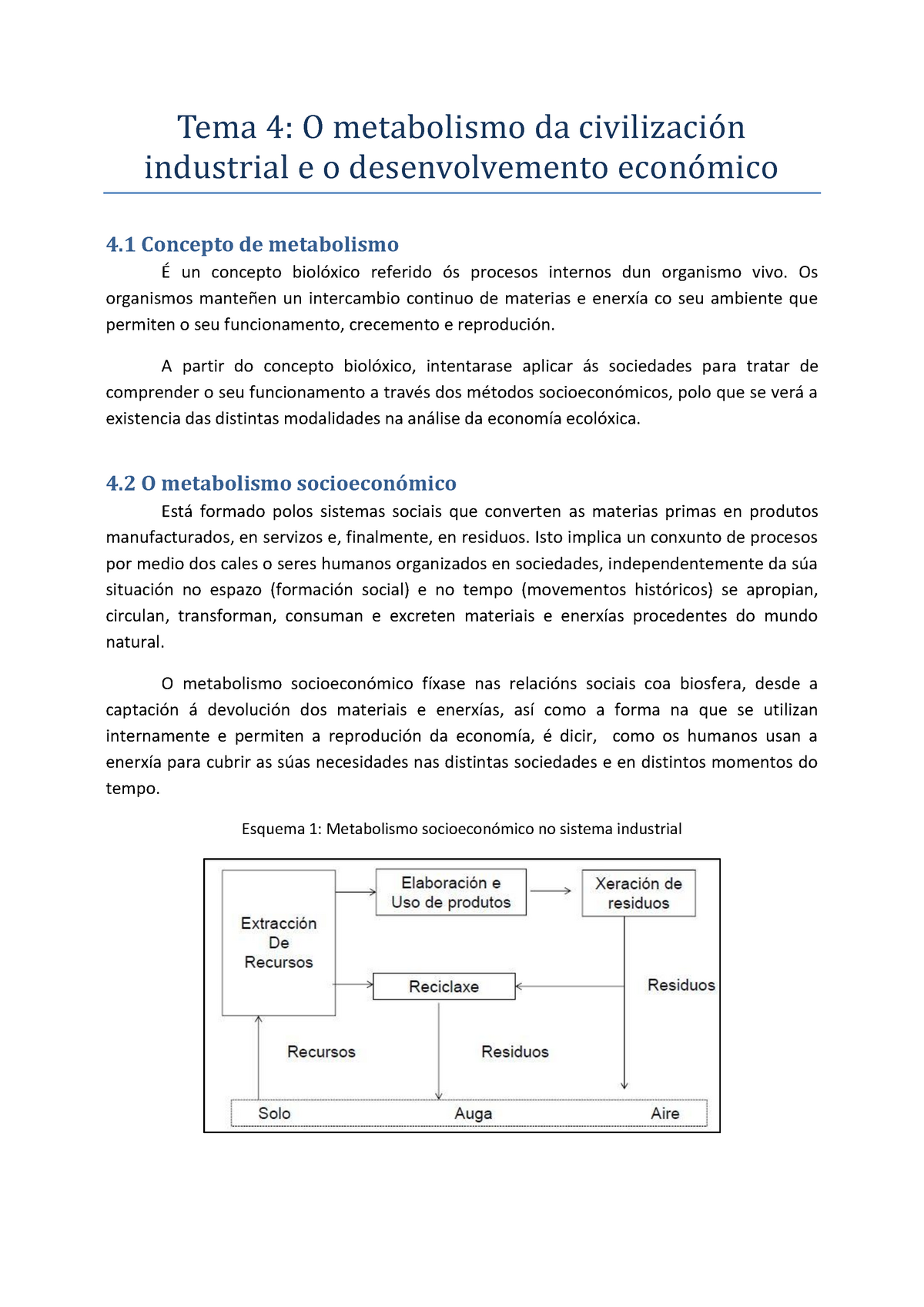 Tema 4 (redactado) - Tema 4: O Metabolismo Da Civilizacio N Industrial ...