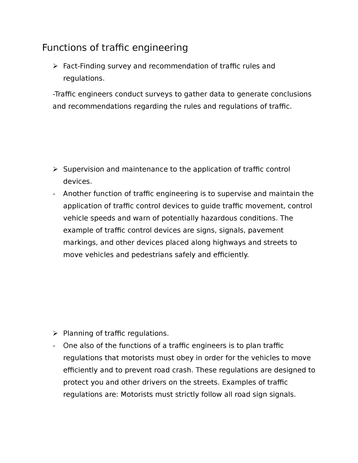 traffic engineering essay