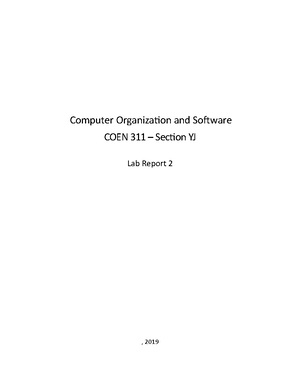 Lab Report 1 - Computer Organization and Software COEN 311 – Section YJ ...