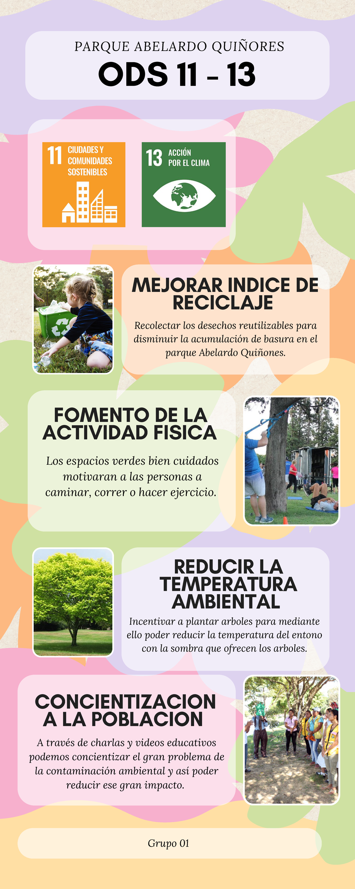 Infografia de ODS - ODS 11 - 13 PARQUE ABELARDO QUIÑORES MEJORAR INDICE ...