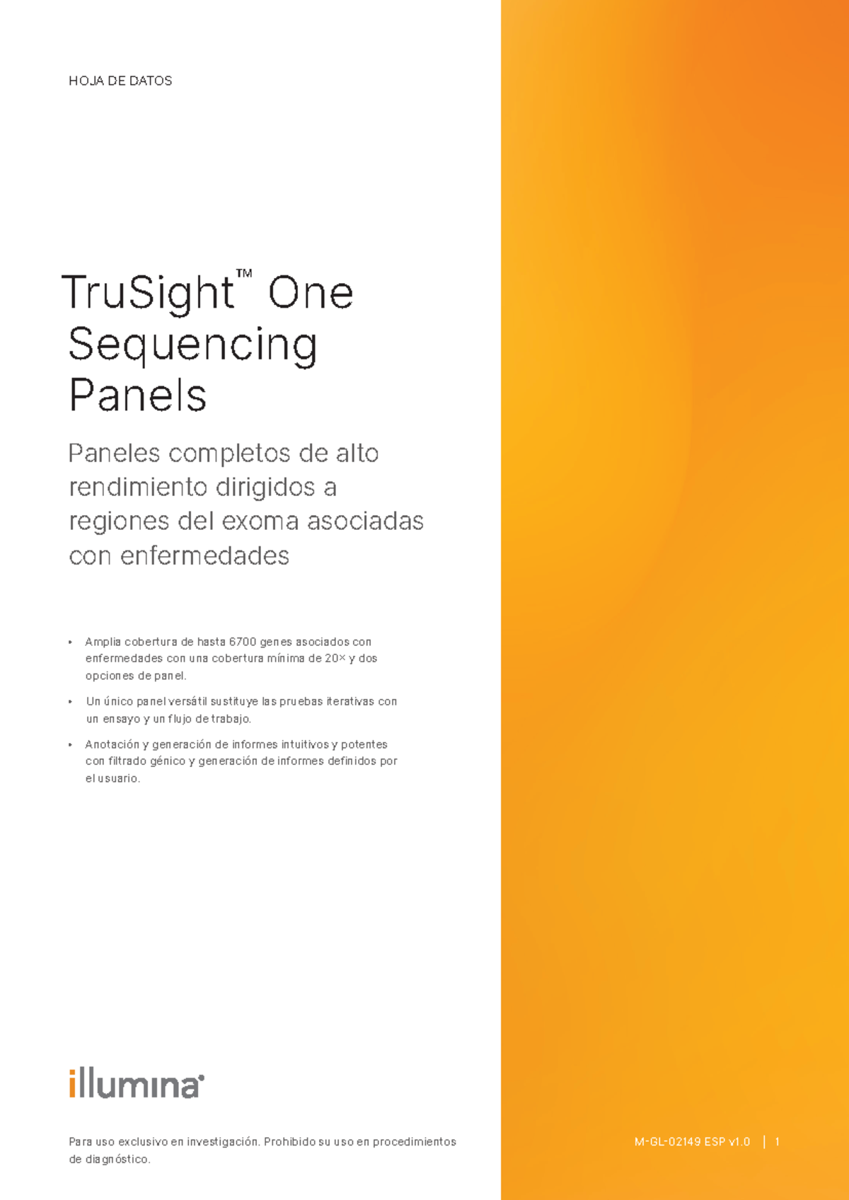 Trusight-one-sequencing-panels-data-sheet-m-gl-02149-esp - | 1 TruSight ...