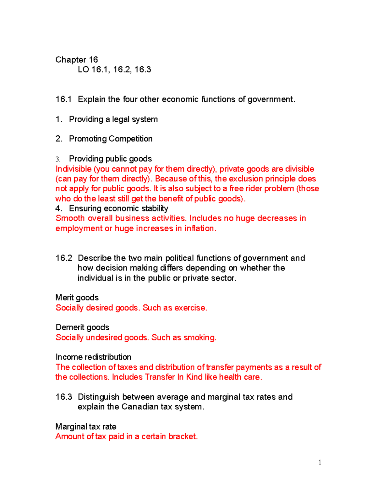 Notes Chap 16i - Chapter 16 LO 16, 16, 16 16 Explain The Four Other ...