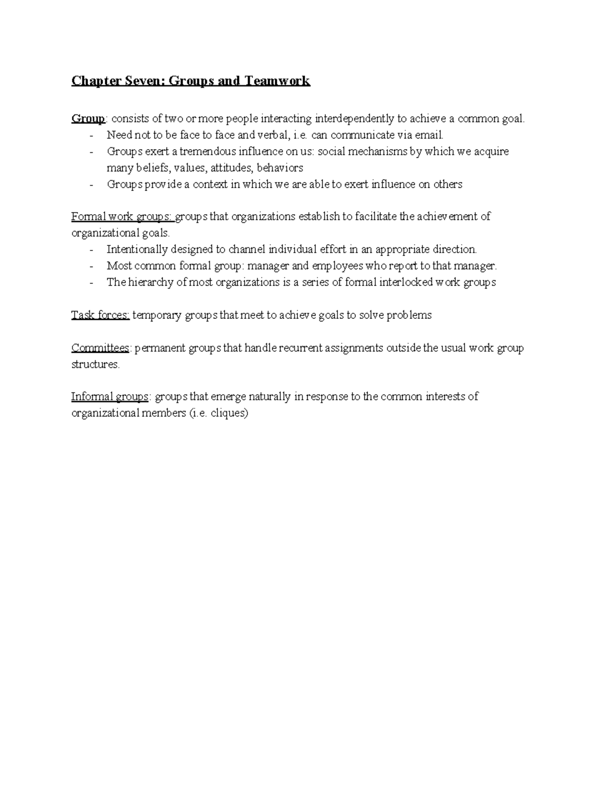 Chapter-7 - A summary of chapter seven with diagrams, definitions and