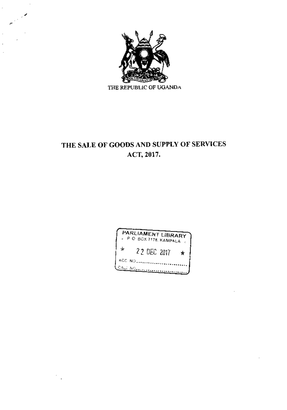 sale of goods and services act uganda