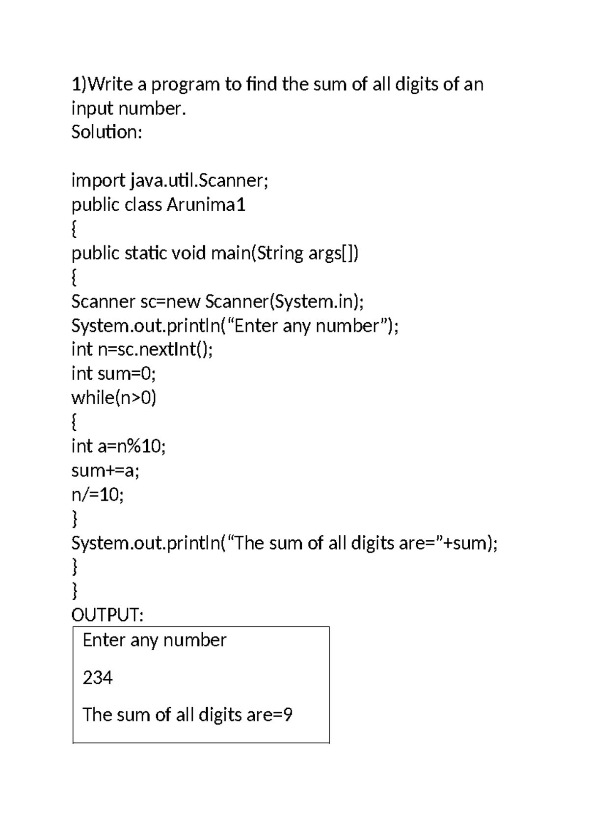 Computer - i am student - 1)Write a program to find the sum of all ...