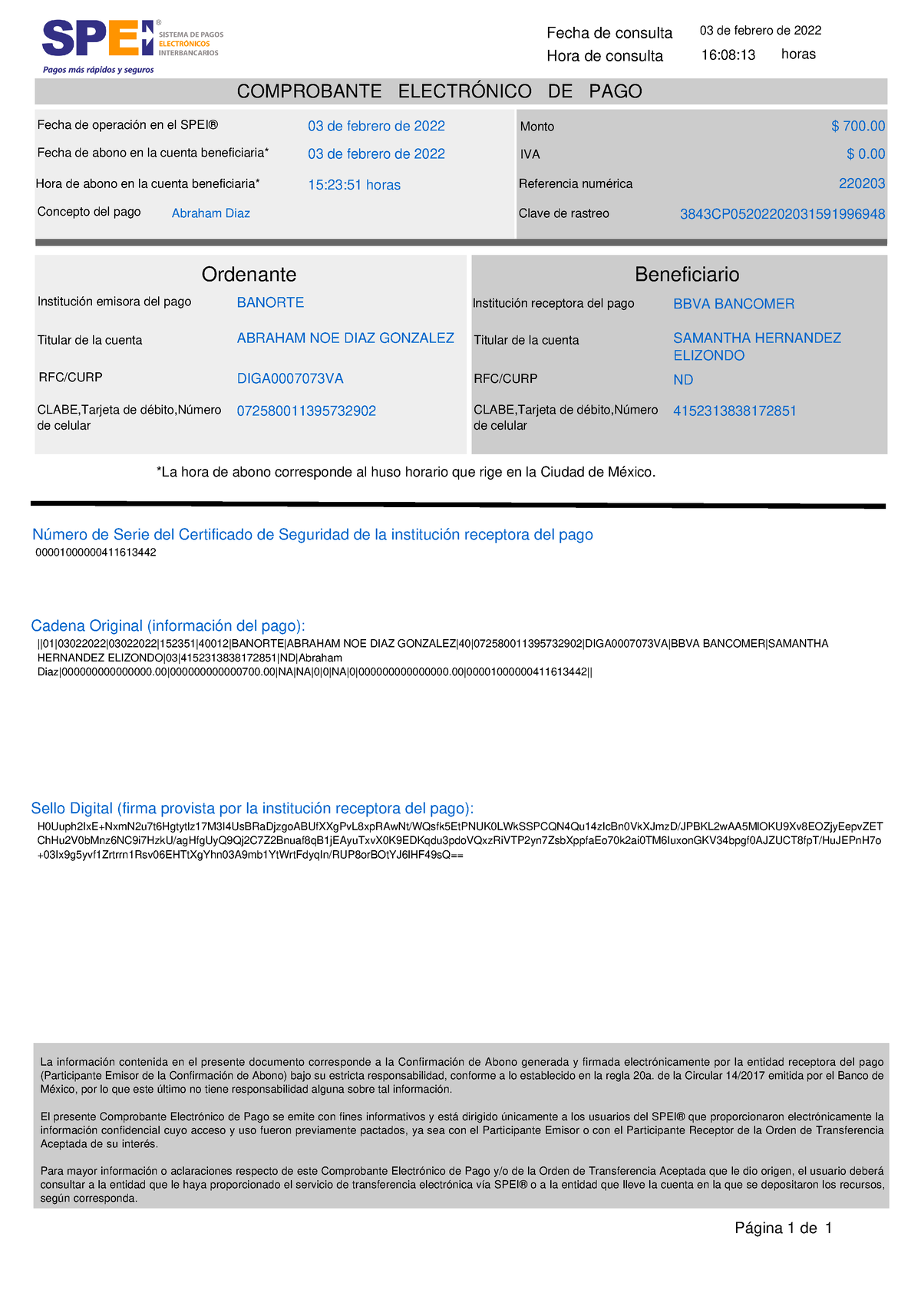 CEP. Comprobante electronico Administracion de Proyectos UMM Studocu