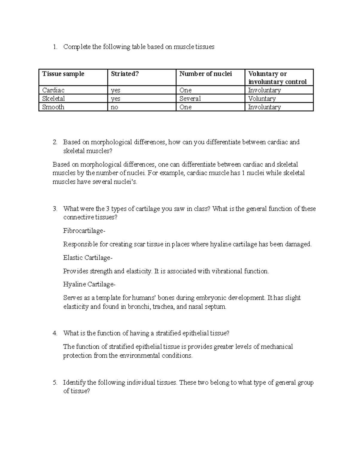Lab log 2 lab log for lab class Complete the following table based