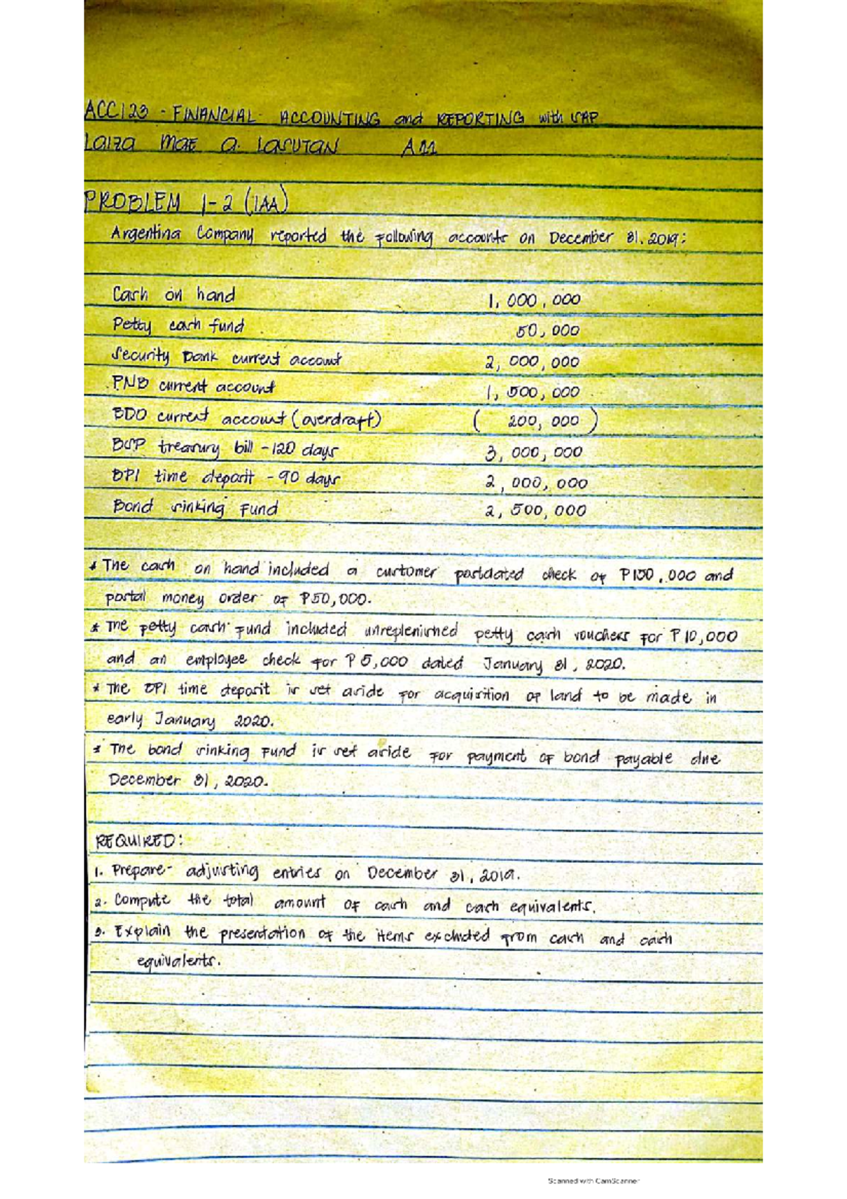 LMAL - ACC123 Practice Set 1 1 - BS in Accountancy - Studocu