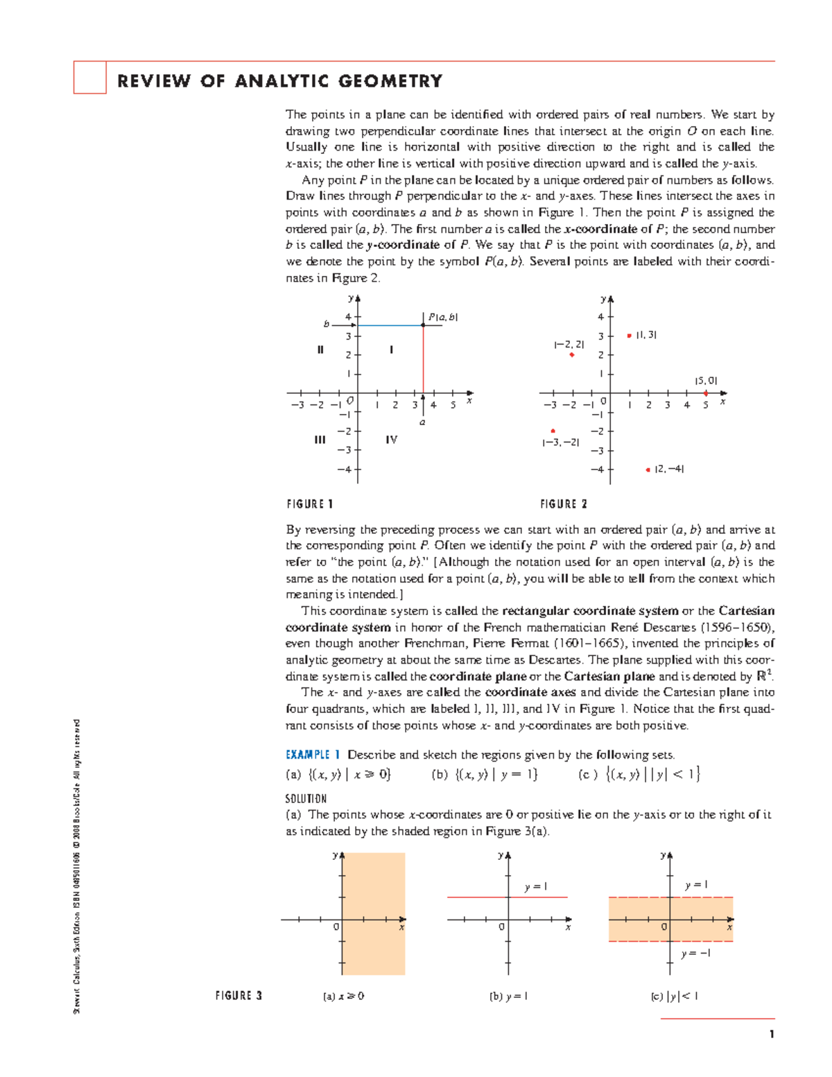 6e reviewofanalgeom - Lecture notes 1 - REVIEW OF ANALYTIC GEOMETRY ...