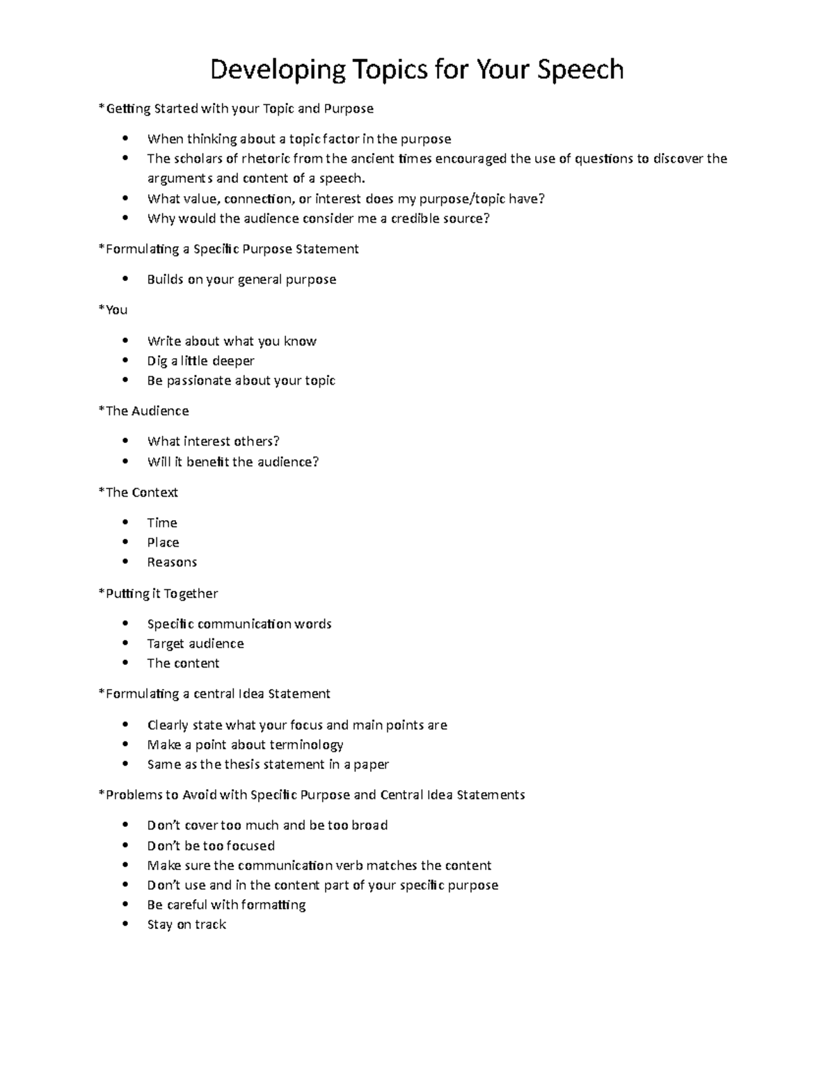 topics for speech writing for class 8