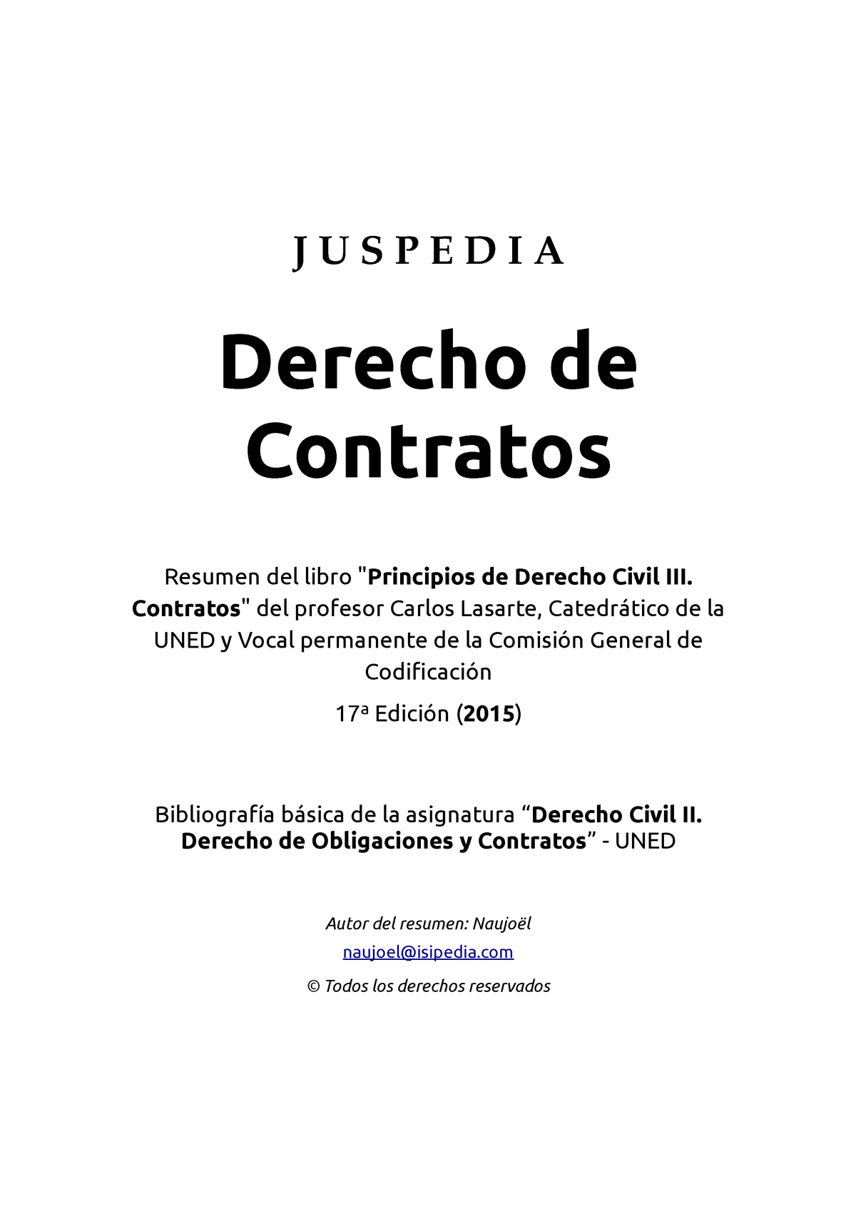 Derecho Civil Ii - Apuntes 1-10 - J U S P E D I A Derecho De Contratos ...