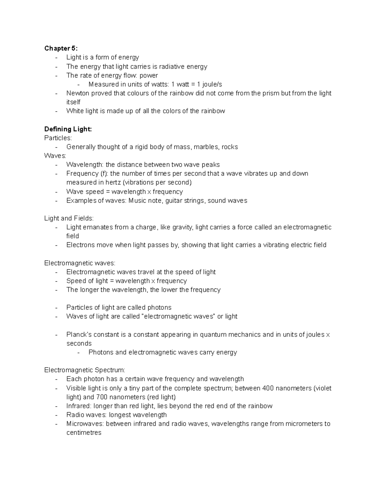 PHYS 284 Chapter 5-12 Notes From Lectures, Word for Word - Chapter 5 ...