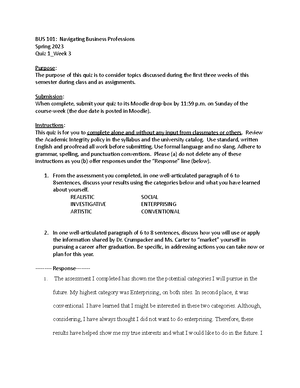 BUS 101 - Week 4 HW Assignment - BUS 101: Navigating Business ...