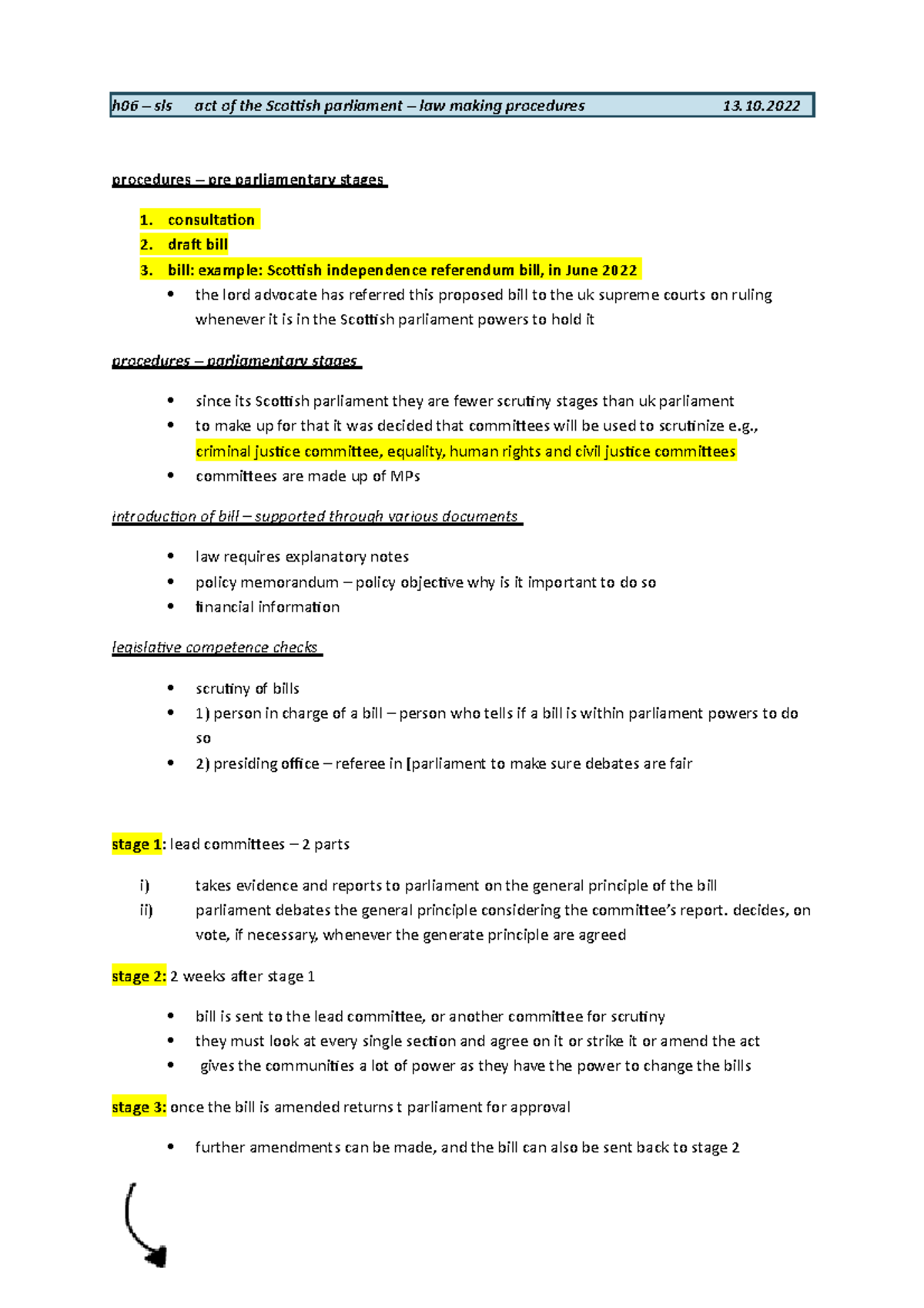 H06 notes sls - lecture 6 - h06 – sls act of the Scottish parliament ...