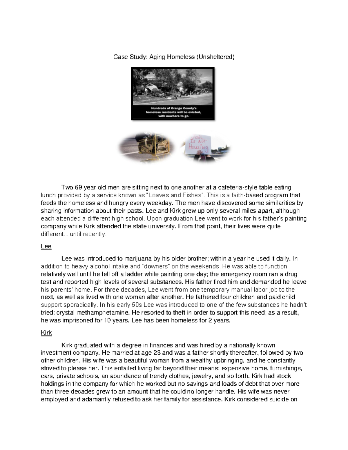 Aging Homeless - This is a faith-based program that feeds the homeless ...