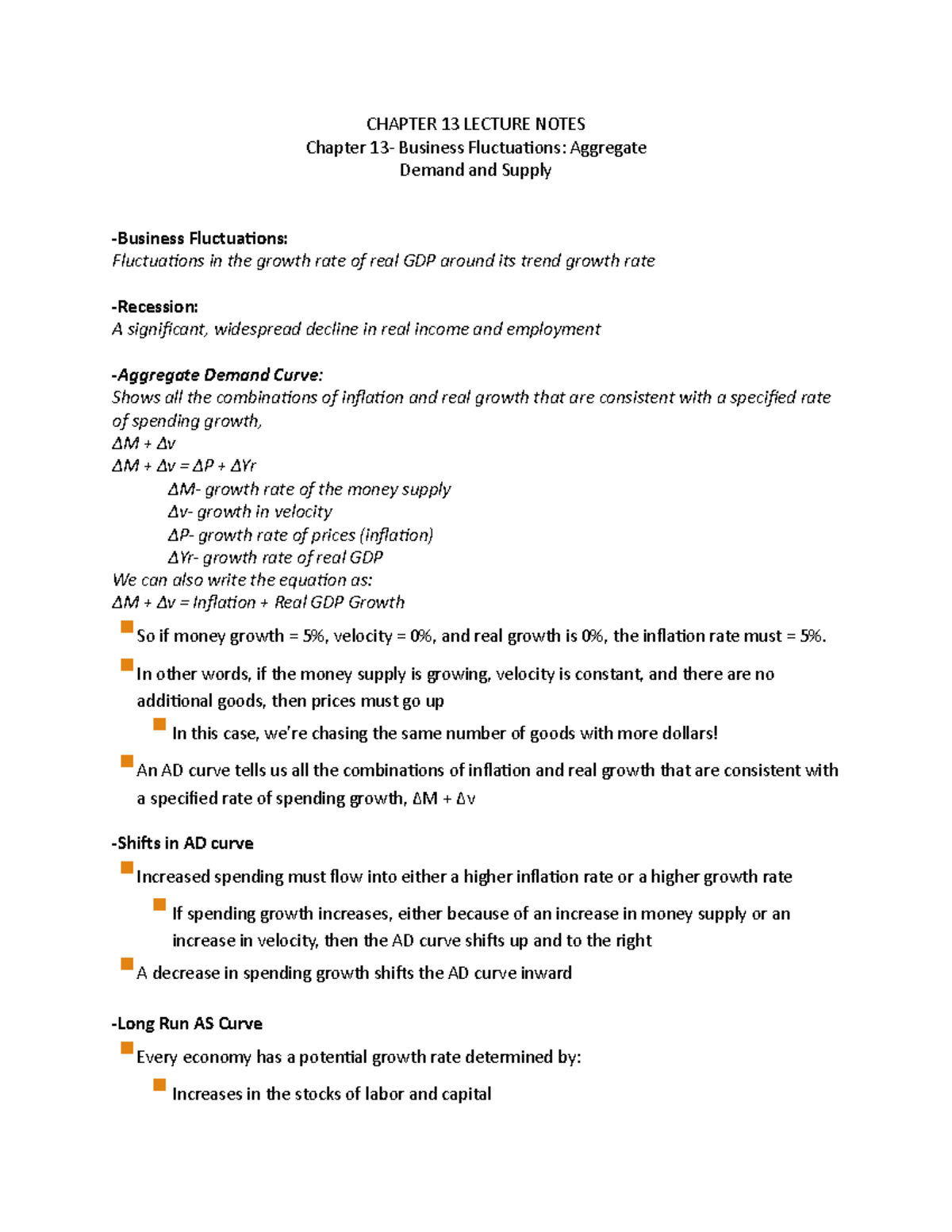 Chapter 13 Lecture Notes - CHAPTER 13 LECTURE NOTES Chapter 13 ...